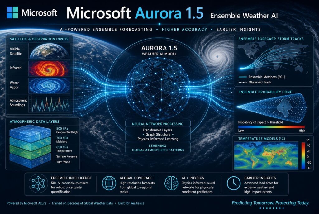 Microsoft Aurora 1.5: Ensemble Weather AI Explained