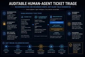 Auditable Human-Agent Ticket Triage