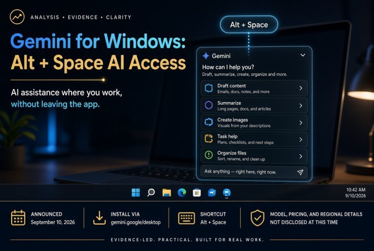 Gemini for Windows: Alt + Space AI Access