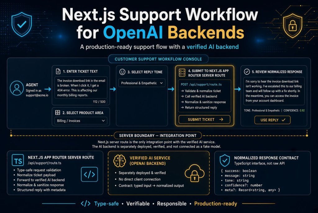 Next.js Support Workflow for OpenAI Backends