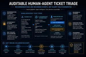 Auditable Human-Agent Ticket Triage