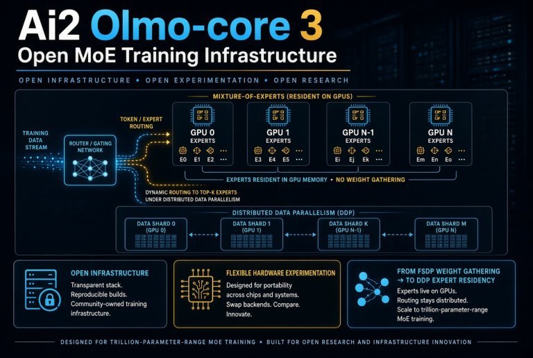 Ai2 Olmo-core 3: Open MoE Training Infrastructure