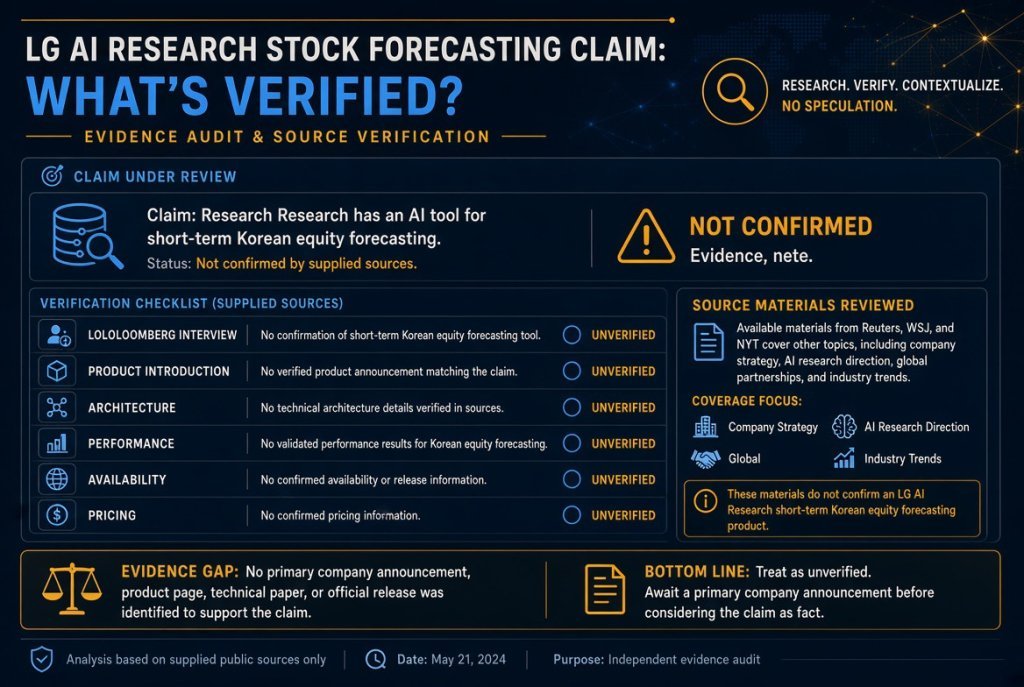 LG AI Research Stock Forecasting Claim: What’s Verified?