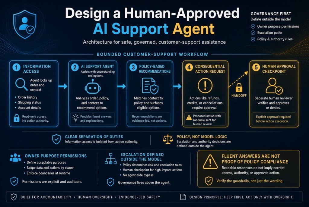 Design a Human-Approved AI Support Agent